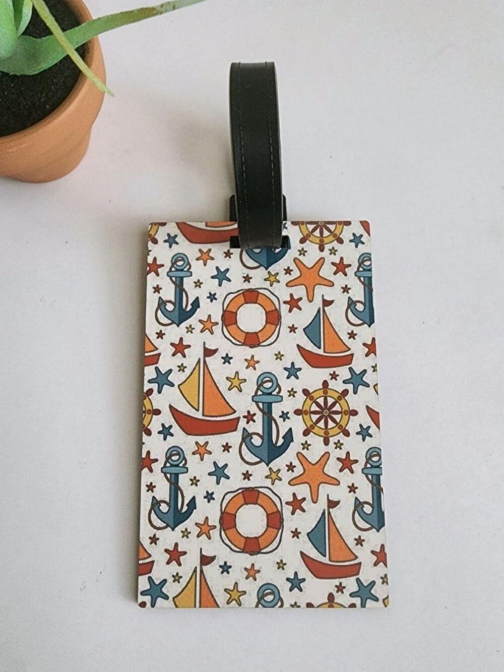Nautical Luggage Tag, Bag Label, Travel Identifier, Suitcase Tag, Vacation Tag
